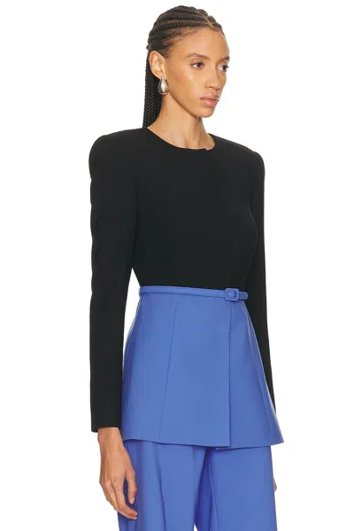 Carolina Herrera Belted Crewneck Jacket In Black