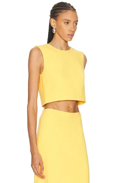 Carolina Herrera Stretch Virgin Wool Crop Top In Yellow