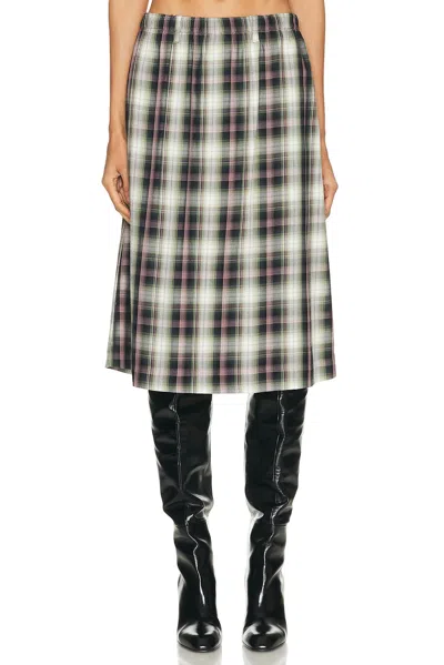 Acne Studios Izetta Checked Midi Skirt In Multi