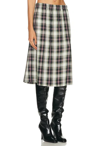 Acne Studios Izetta Checked Midi Skirt In Multi