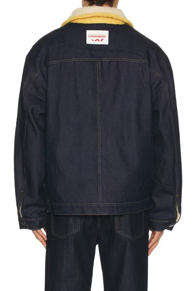 Charles Jeffrey Loverboy Denim Jacket With Knitted Collar In Black