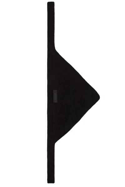 Jacquemus Gros Grain Logo Wool-blend Scarf In Black