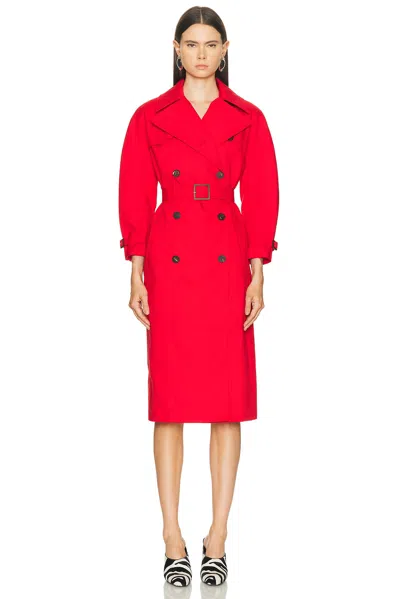 Jacquemus Belted Trench Coat With Structured Collar In Red
