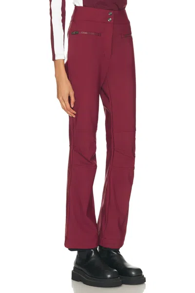 Fusalp Diana Zippered-pockets Leggings In Burgundy