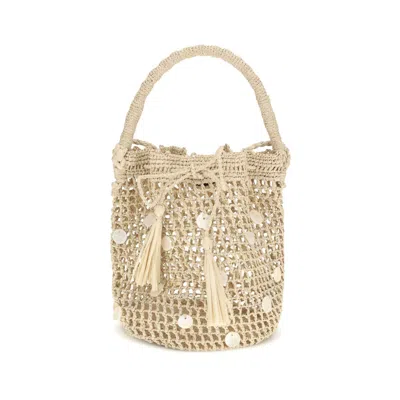 Alanui Beige Raffia Shoulder Bag In Neutral