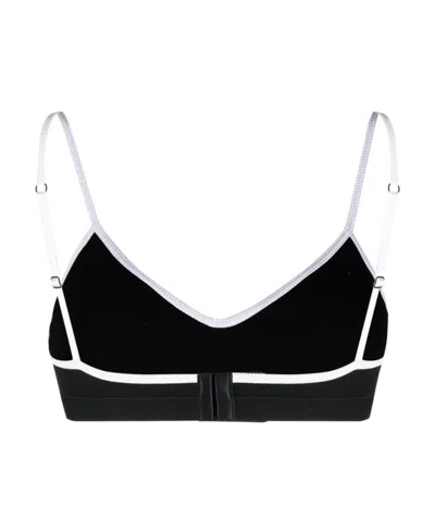 Marine Serre Logo Bra In Black