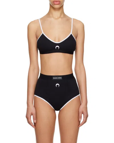Marine Serre Logo Bra In Black