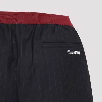 Miu Miu Virgin Wool Shorts In Black