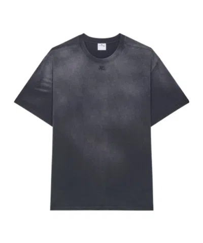 Courrèges Logo T-shirt In Black