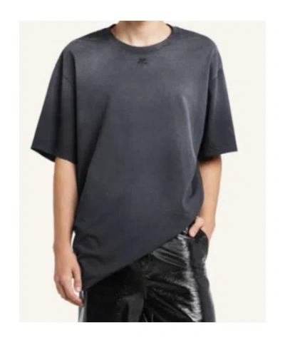Courrèges Logo T-shirt In Black