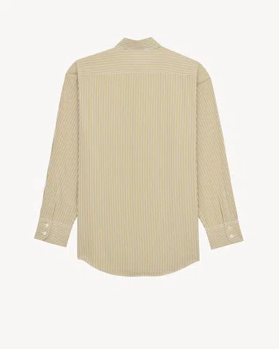 Saint Laurent Cassandre Shirt In Striped Cotton Poplin In Multi