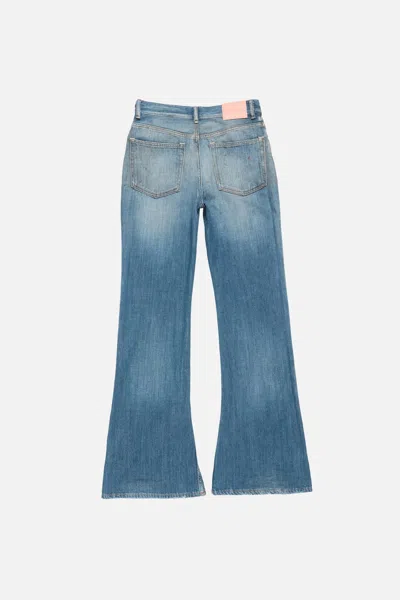 Acne Studios Flared Patch Trousers In Blue