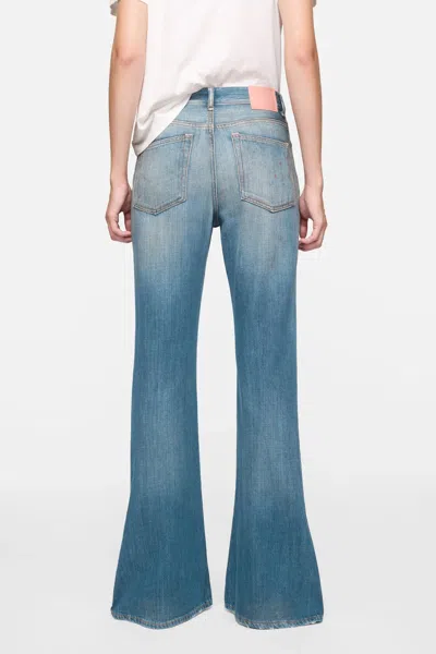 Acne Studios Flared Patch Trousers In Blue