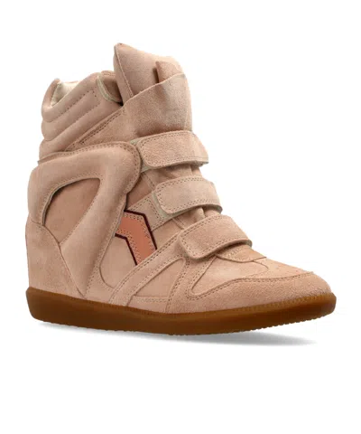 Isabel Marant Bekett Cut-out Touch-strap Sneakers In Brown