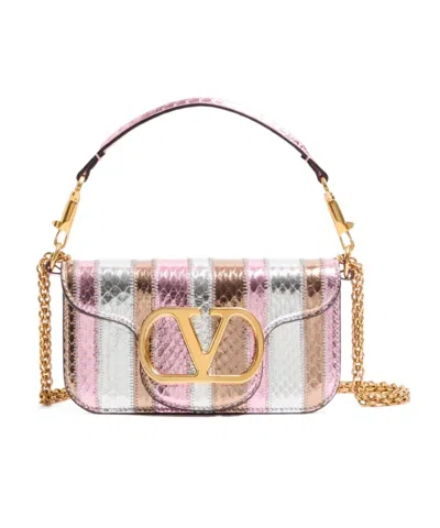 Valentino Small Locò Laminated Vlogo Tote Bag In Multi