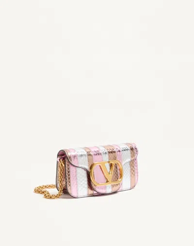 Valentino Small Locò Laminated Vlogo Tote Bag In Multi