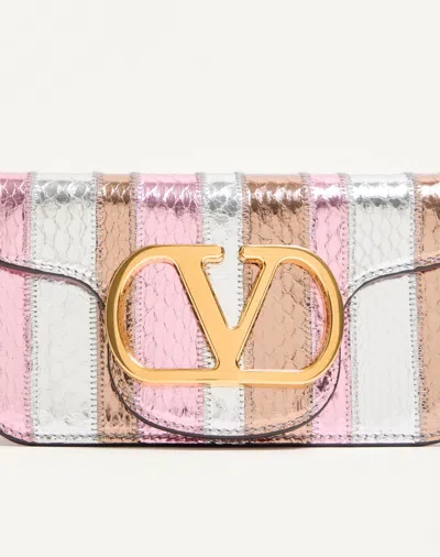 Valentino Small Locò Laminated Vlogo Tote Bag In Multi