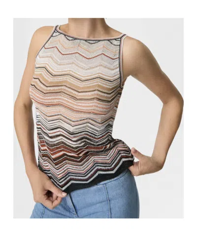 Missoni Women Multicolor Chevron Lam Tank Top, Xxl Luxury Tops For Women Darveys