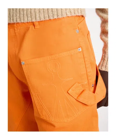 Jw Anderson Twisted Denim Jeans Five Pocket Design In Orange