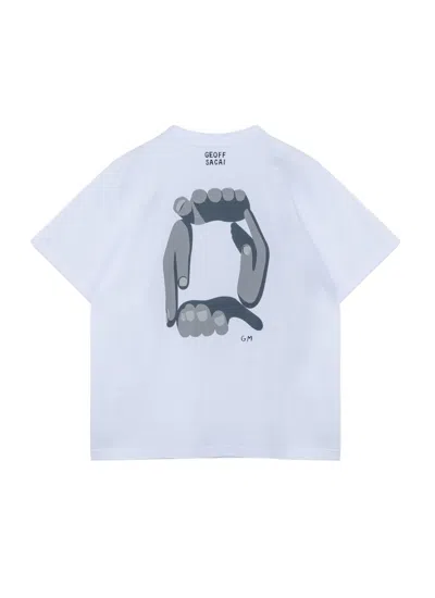 Sacai Geoff Mcfetridge Print T-shirt In Blue