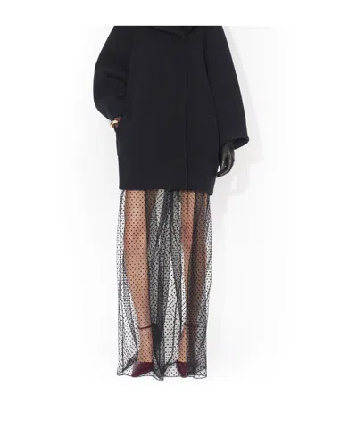 Alaïa Wide Leg Mesh Pants In Black