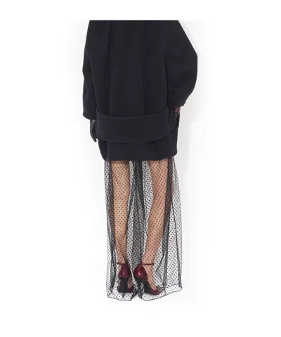 Alaïa Wide Leg Mesh Pants In Black