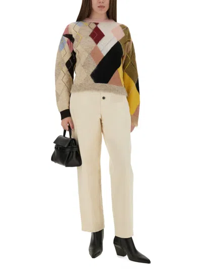 Moschino Couture Mesh With Diamond Pattern In Multi