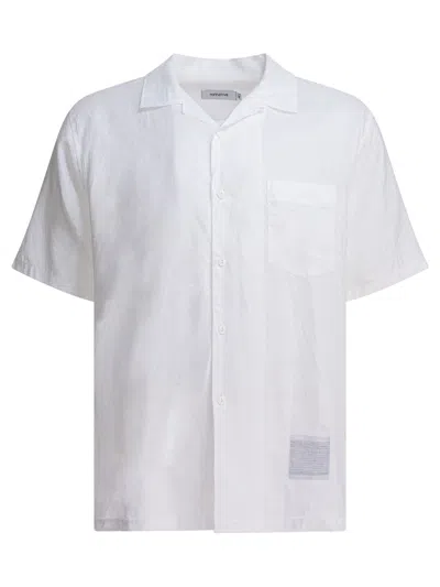 Nonnative Classic Short-sleeved Linen Shirt In White