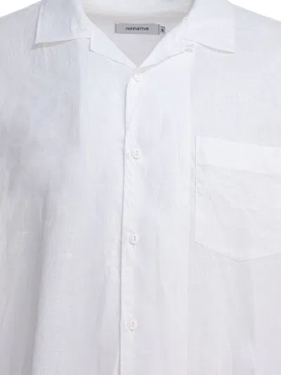 Nonnative Classic Short-sleeved Linen Shirt In White