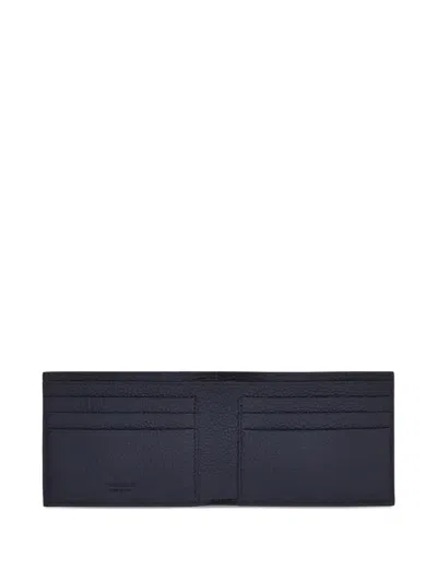 Ferragamo Monogram Print Wallet In Blue