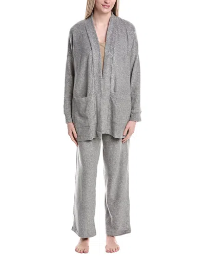 Dkny 2pc Robe & Pant Lounge Set In Gray