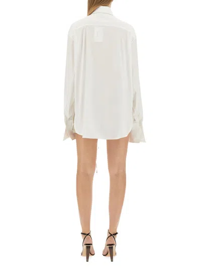 Peter Do Adjustable Tie Collared Shirt With High-low Hem In White