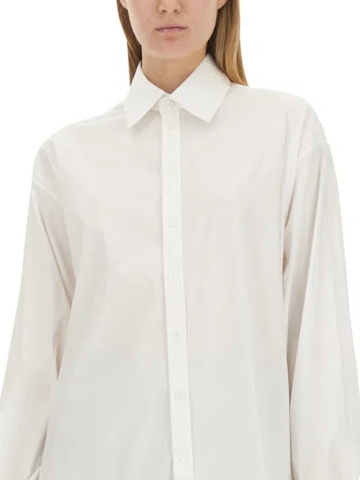 Peter Do Adjustable Tie Collared Shirt With High-low Hem In White