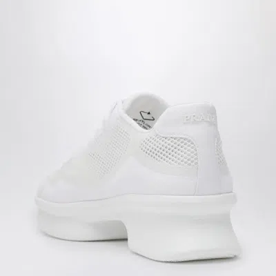 Prada White Fabric And Mesh Low-top Sneaker