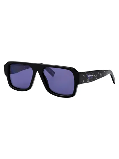 Prada Black Acetate Sunglasses In Multi