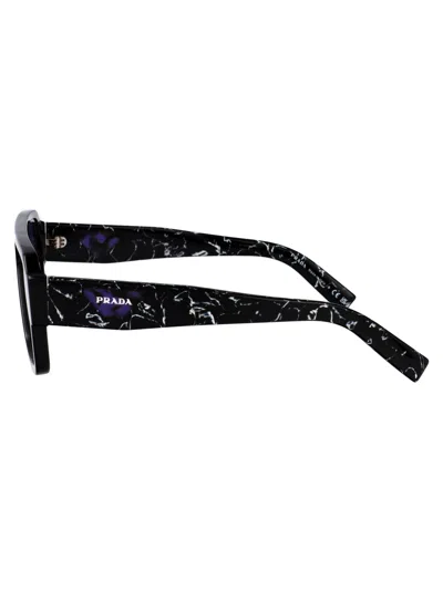 Prada Black Acetate Sunglasses In Multi