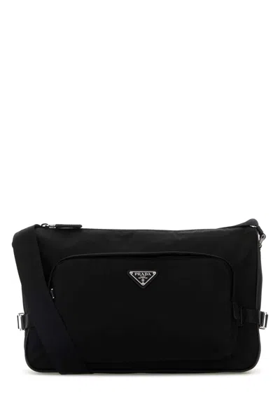 Prada Black Re-nylon Large Crossbody Bag In Black