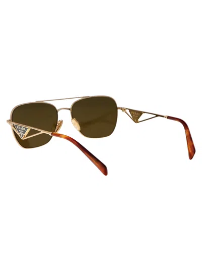 Prada Womens Gold Pr A50s Aviator-frame Metal Sunglasses In Gold