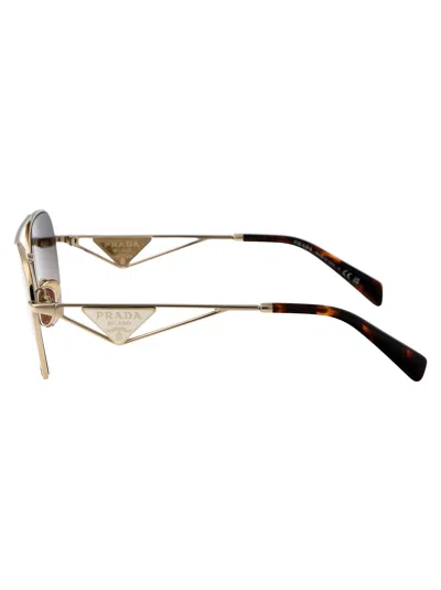 Prada Pilot Frame Sunglasses Sunglasses In Gold