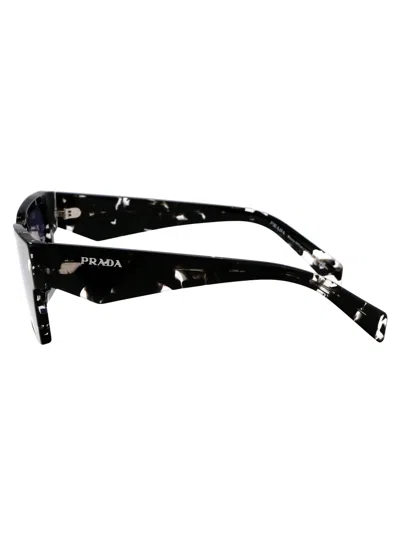 Prada Tortoise Black Crystal Acetate Sunglasses In Blue
