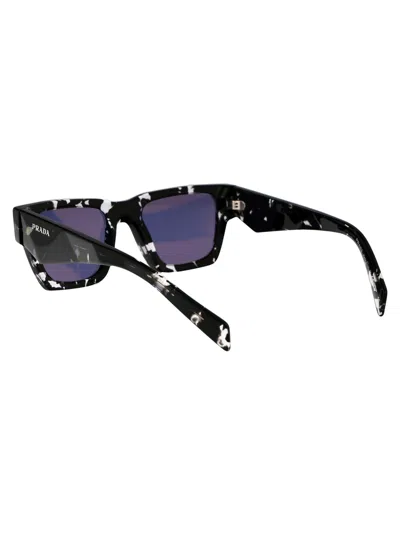 Prada Tortoise Black Crystal Acetate Sunglasses In Blue