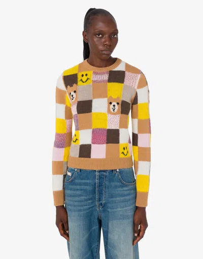 Moschino Wool And Cashmere Blend Pullover In Multi