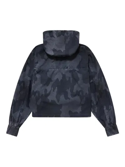 424 Cropped Camouflage Parka In Blue