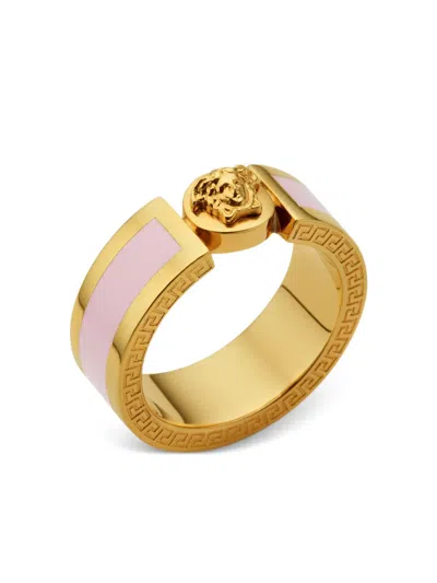 Versace Medusa Greca Ring In Brown
