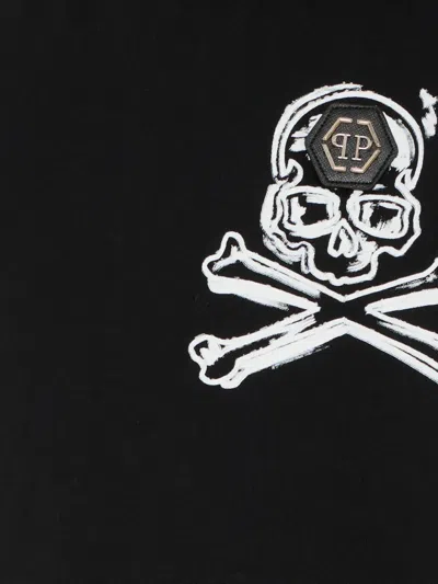 Philipp Plein Junior Skull-print T-shirt In Black
