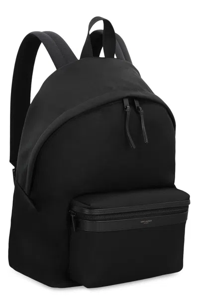 Saint Laurent City Nylon Backpack In Black
