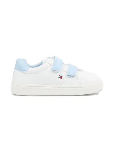 Tommy Hilfiger Junior Touch-strap Sneakers In White