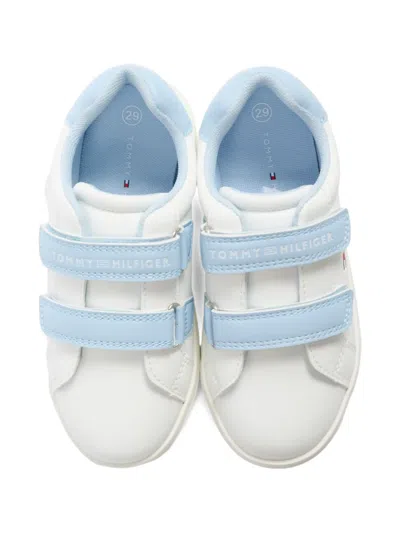 Tommy Hilfiger Junior Touch-strap Sneakers In White
