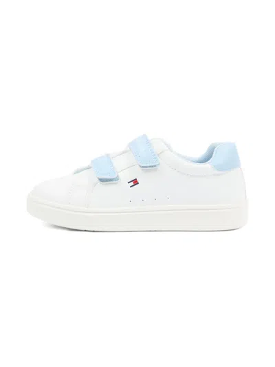 Tommy Hilfiger Junior Touch-strap Sneakers In White