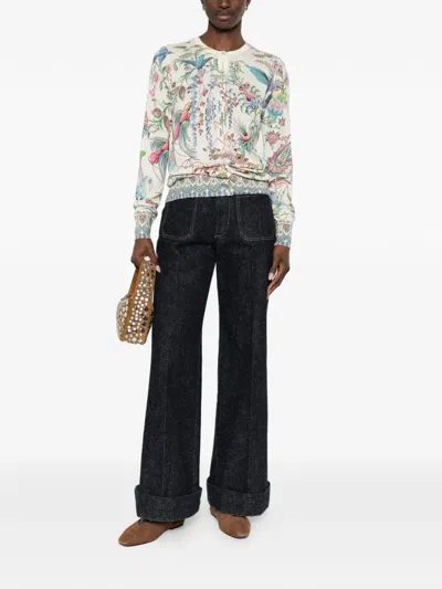 Etro Floral-patterned Cardigan In Neutral